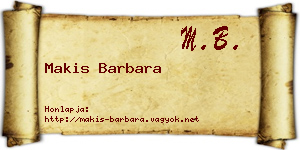 Makis Barbara névjegykártya